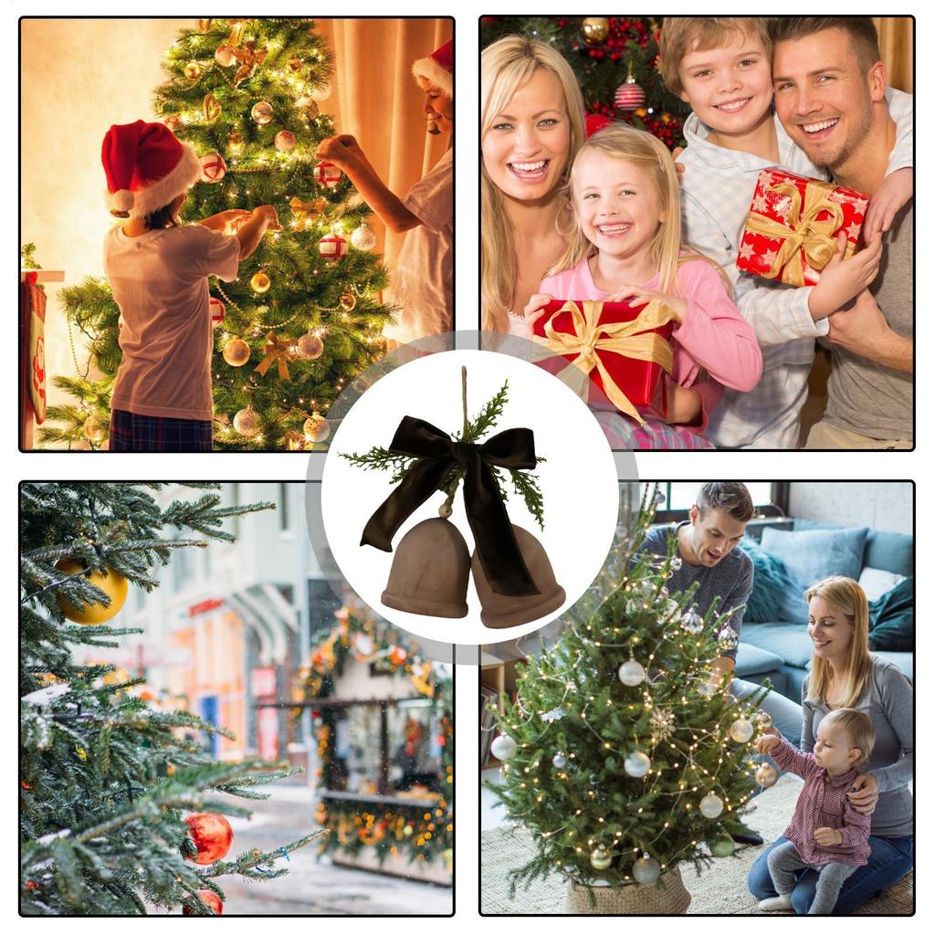 Weihnachtsglocken Holz Sanfter Klang Dekoration Rustikale Weihnachtsglocken Für Familie Freunde Zuhause Feiertag Innen Außen Ast Wand