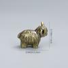 Solid Brass Vintage Calf Figurine, Mini Decorative Ornament, Creative Craft for Tea Tables