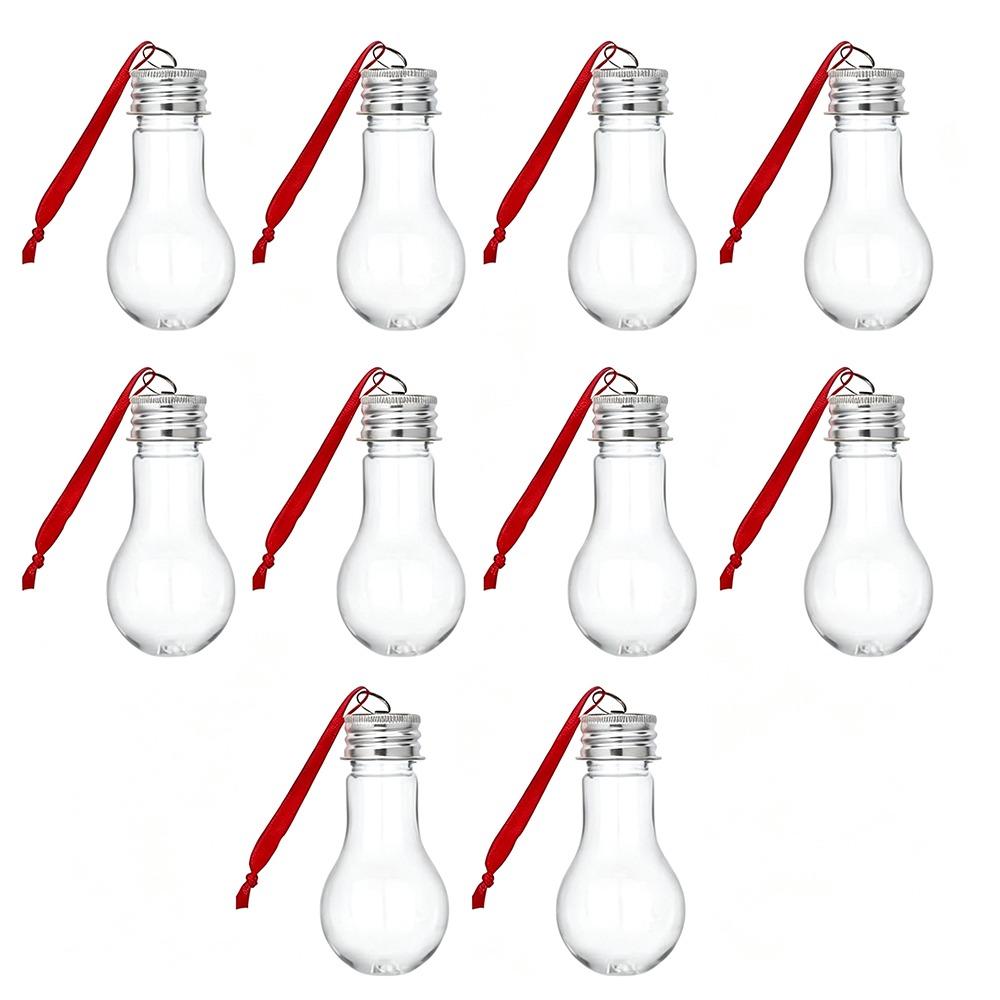 50ml Capacity Christmas Tree Ornaments Fillable Clear Plastic Ornaments Xmas Decor