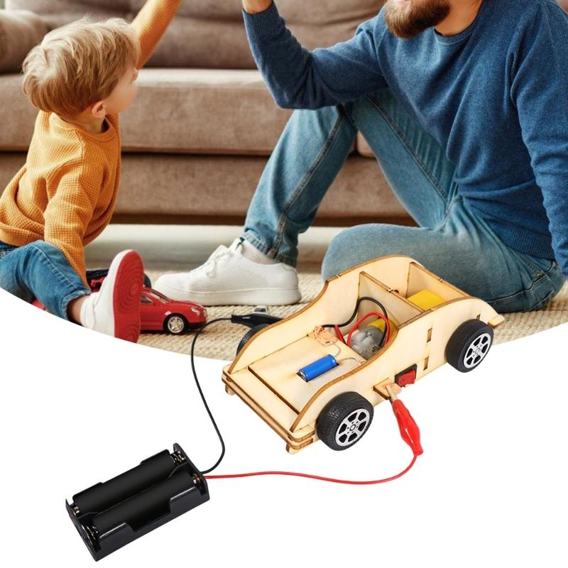 STEM Toy Kits Wooden Car Kits DIY Science Experiment Set Wooden Building Project Early Education Invention Materials