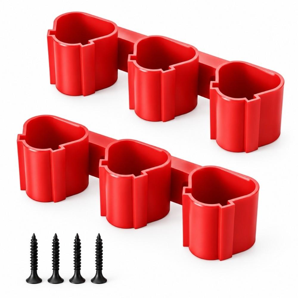 2pcs Storage Rack Design Wall Mount Battery Rack 12V Compatible Tool Storage Rack  For Milwaukee M12