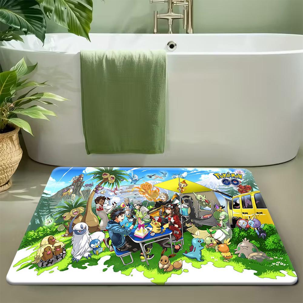 Pokemon Lucario & Sylveon Print Non-Slip Floor Mat Doormat