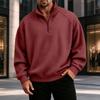 Herren lockeres lässiges Reißverschluss-Sweatshirt mit Stehkragen und langen Ärmeln