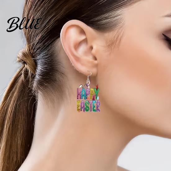 Exquisite Letter Shape Earrings 1 Pair Hook 2D Flat Acrylic