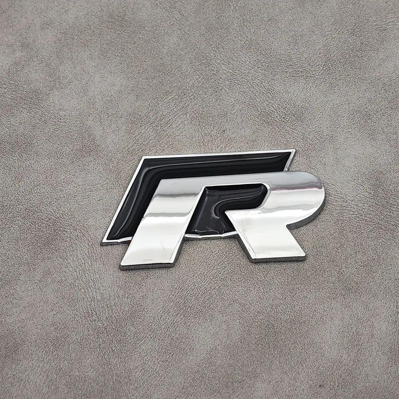 ASRHP1 3D Metal R Line R Logo Front Grill Emblem Car Rear Trunk Sticker For Volkswagen VW R Line Golf 4 5 6 7 Touran Polo Accessories