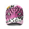 A Stylish Baseball Cap Featuring A Pink Leopard Print, Perfect For Both Men And Women. This Trendy Hat Is Ideal For Everyday Out