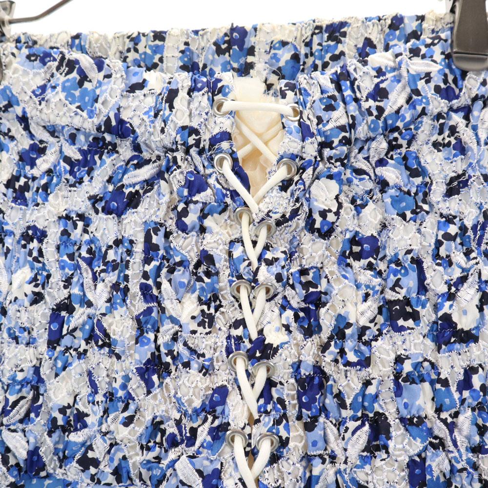 Sacai Made In Japan Floral Total Race Knee Length Skirt 2 White Etc. Women Used