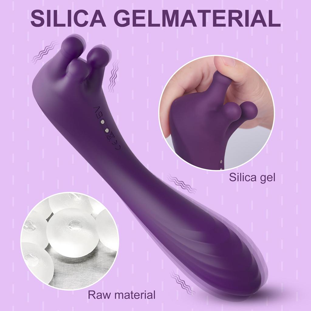 Clitoral Vibrator with Trio of Fondling Nubs, G Spot Vibrator Clitoris Stimulator