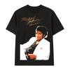 Michael Jackson Portret Gouden Handtekening T-shirt Oversized Y2k Katoen Grafisch T-shirt Unisex Unisex Streetwear Top Dames Heren Kleding
