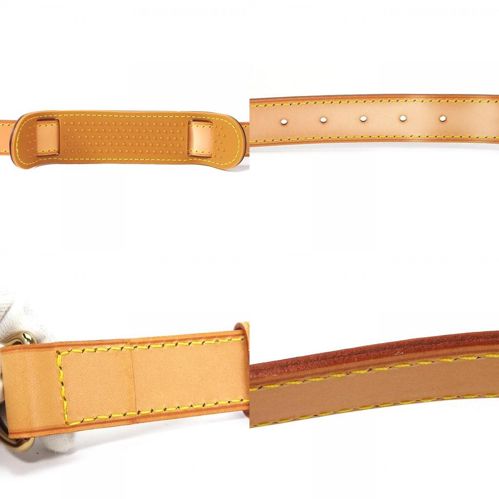 Used LOUIS VUITTON Shoulder Strap Nume Leather Beige Beige Bandouliere for Keepall