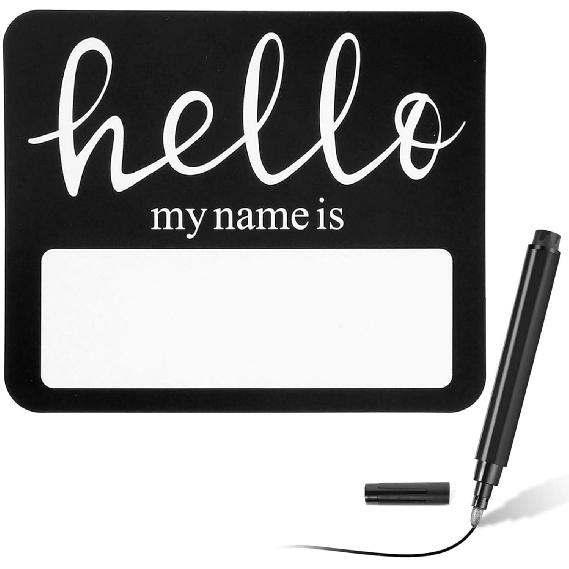 120 Pieces Hello My Name is Stickers, Hello Name Tag Labels with Black Marker Pen for Home School Conferences Office and Mailing