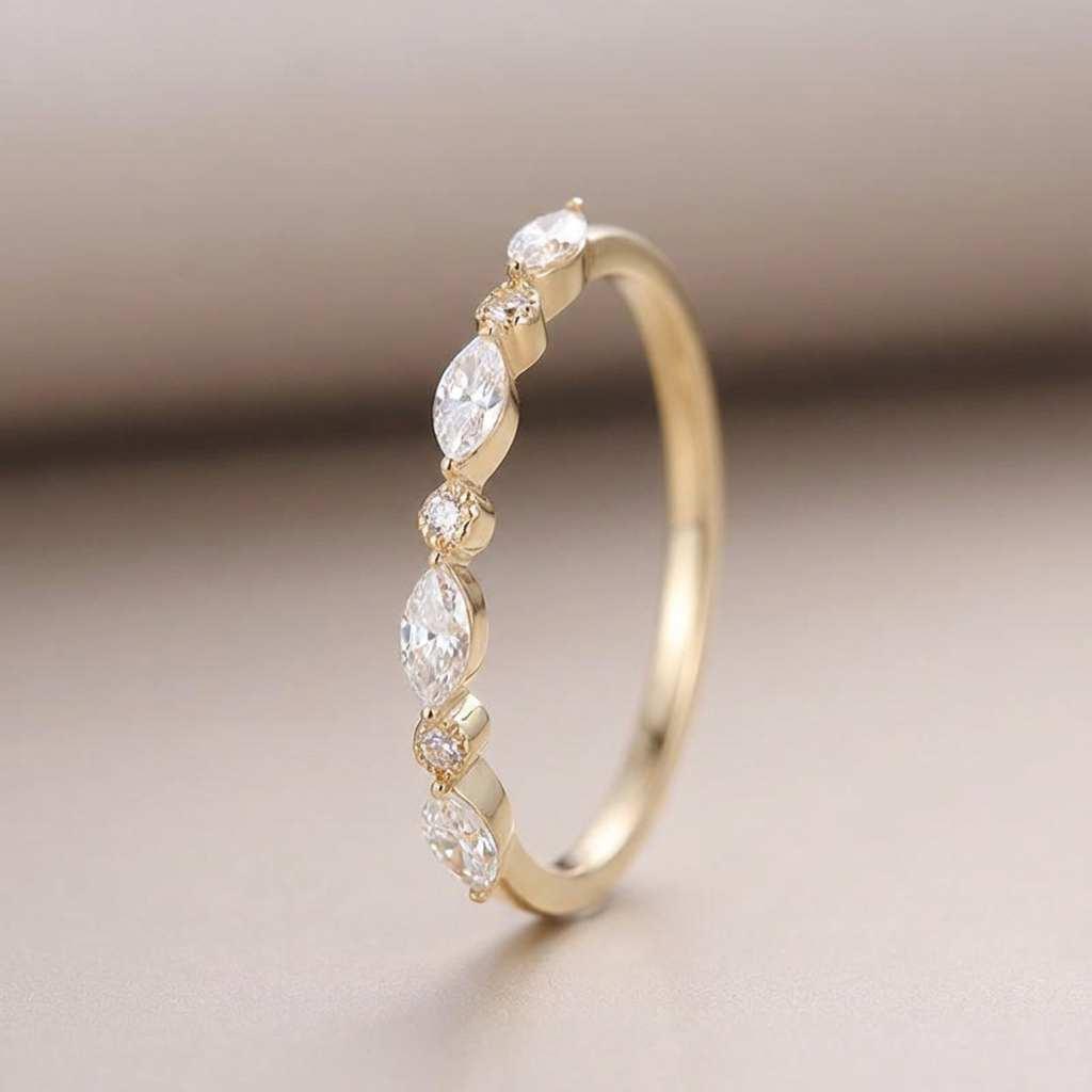 CopperClassic Zircon Marquise Stackable Ring for Women Engagement Wedding Luxury Fashion High Quality Fine Jewelry