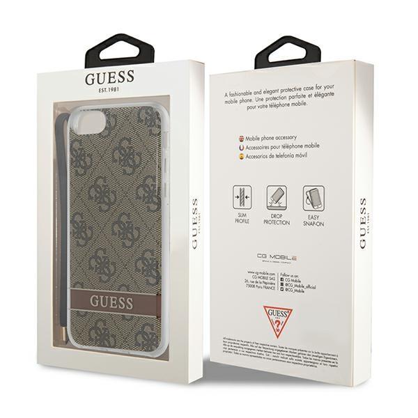 Guess Guohci8H4Stw Iphone Se 2022 / Se 2020 / 7/ 8 Brown Hardcase 4G Print Strap