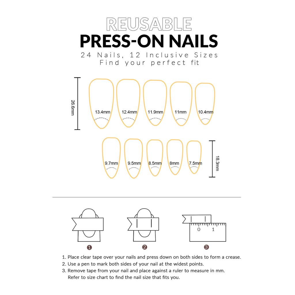 24Pcs XE-94-40 Shimmery Creamy Sweet Bow Fake Nails for Women