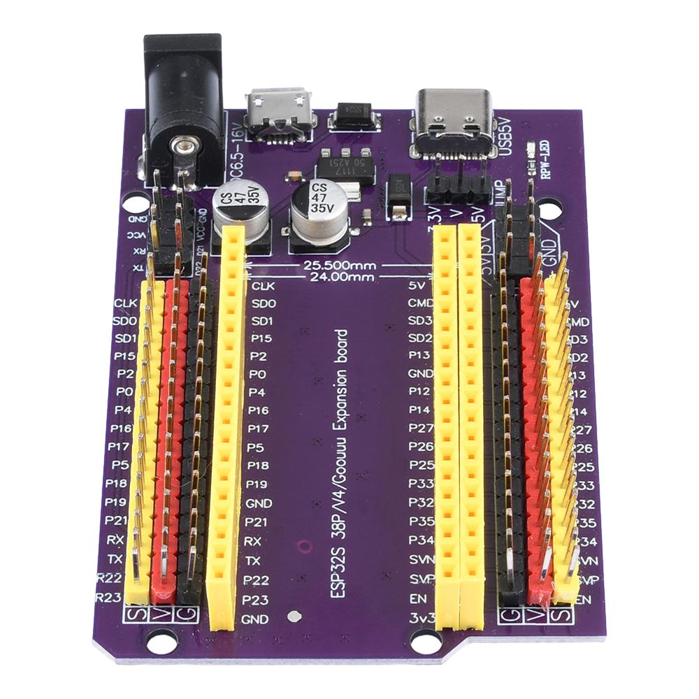 ESP11/ESP11-S Development Extension Board 18-Pin With Triple Power Input (Type-C/Micro USB/DC) for Stable DIY Applications