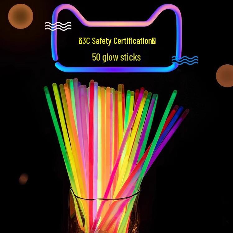 Fluorescent Glow Stick Bracelet: Attaches To Clothing, Perfect for Kids' Parties, DIY Activities, and More