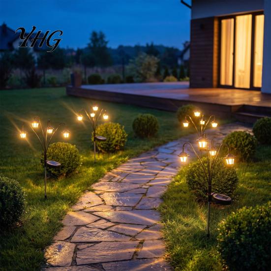 Solar Powered Halloween Decorations Garden Lights, Decorative Ghost Pumpkin Witch Hat String Glowing Yard Stakes IP54 Waterproof Outdoor LED