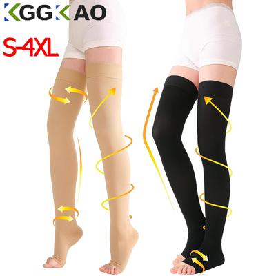 1Pair Thigh High Compression Socks For Women & Men,Open Toe,Firm Support 30-40Mmhg Compression Stockings For Varicose Veins