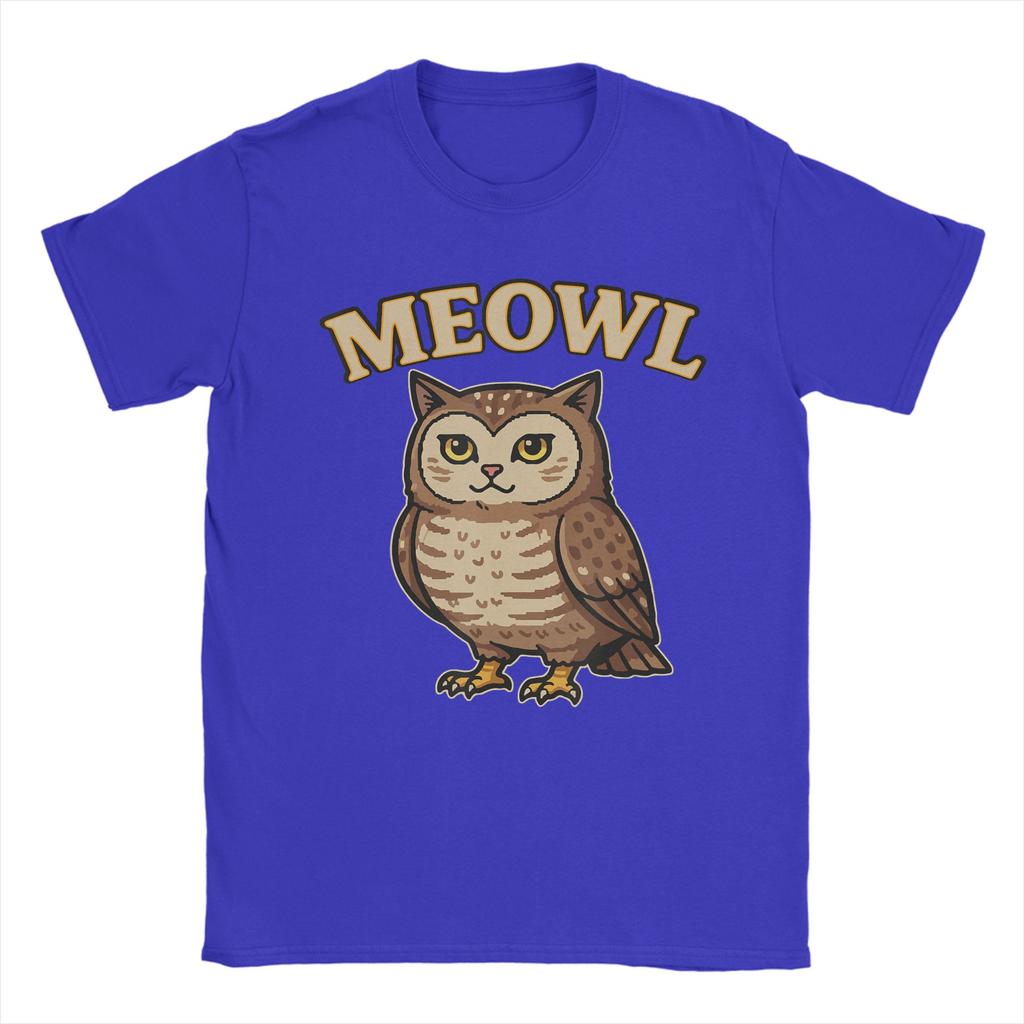 Meowl Funny Meow Cat Owl Brainrot Meme Unisex T Shirts Funny Tee Shirt Short Sleeve Crewneck TShirt 100 Cotton Gift Idea Clothes