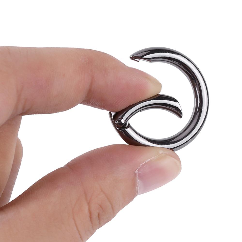20 Pcs Round Round Carabiner Spring Snap Clips Zinc Alloy Keychain Buckle Outdoor Activities