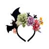 Halloween Black Bat Hair Bands With Rose Decor Halloween Party Hair Accessories Gothic Cosplay Hair Hoops Costume Masquerade