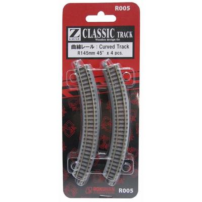 Rokuhan Z Gauge Curved Track R145mm 45   Model Railroad Rail