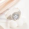 Women Elegant Bling Rhinestone Bangle Wrist Watch Metal Strap Quartz Analog Timepiece for Bridal Shower Gift Date Wear