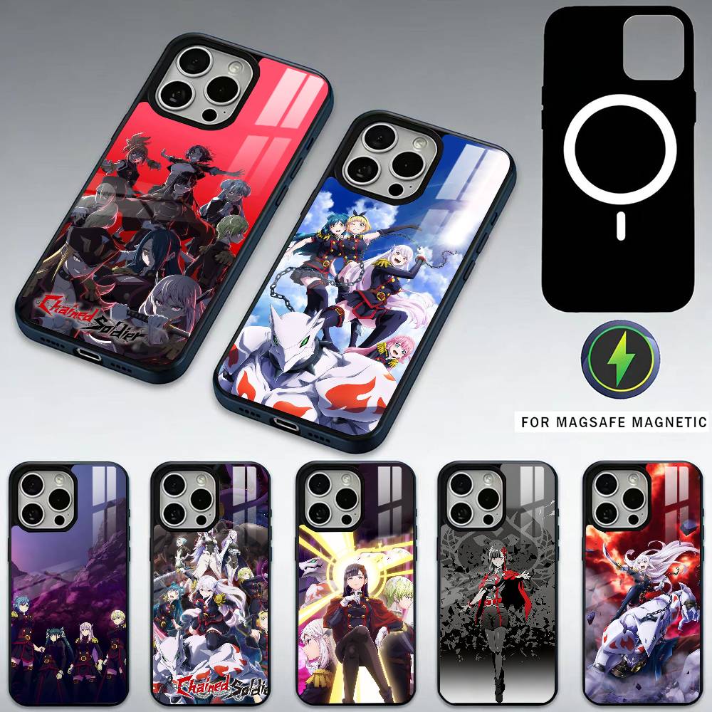 Anime C-Chained Soldier Handyhülle Für iPhone17,16,15,14,13,12,11 Plus,Pro Max Magnetisch Für Magsafe Kabelloses Laden