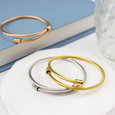 Titanium Steel Wire Bracelet Temperament Gold-Plated Bracelet Diy Adjustable Stainless Steel Bracelet Trend Thread Personalized Bracelet