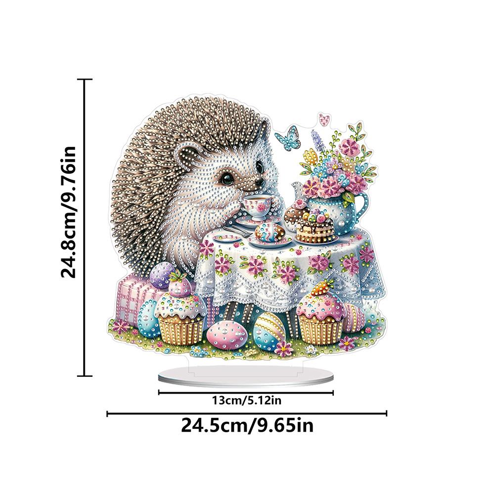 5D DIY Diamond Art Tabletop Decorations Acrylic Special Shape Easter Egg Pomeranian Desktop Diamond Art Kits for Beginners 24CM