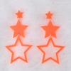 Punk Neon Color Star Acrylic Dangle Earrings For Women Girl Hollow Geometric Pentagram Long Drop Earrings Fashion Jewelry Gifts