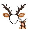 Festive Reindeer Antler Headband Set Includes Decorative Stickers Comfortable Cloth For Kids Adults Christmas Event