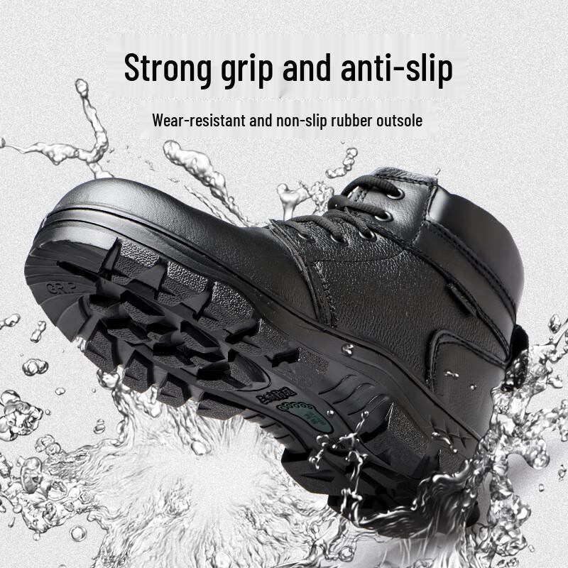 AnZunEn Men's Winter High-Top Safety Boots with Velvet Lining