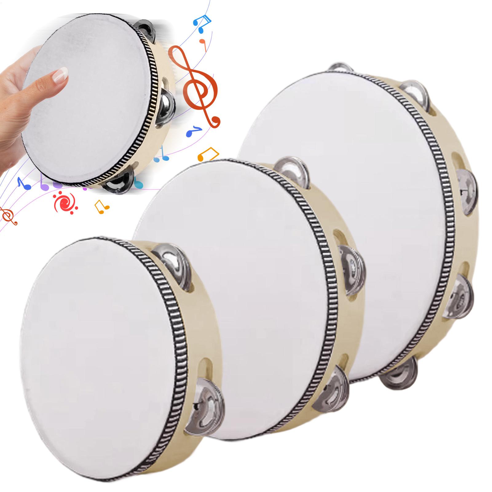 

Tambourine Instrument Handheld Tambourine Drum With Jingle Bells 3-Piece Wooden Percussion Instruments For Training Kids CN