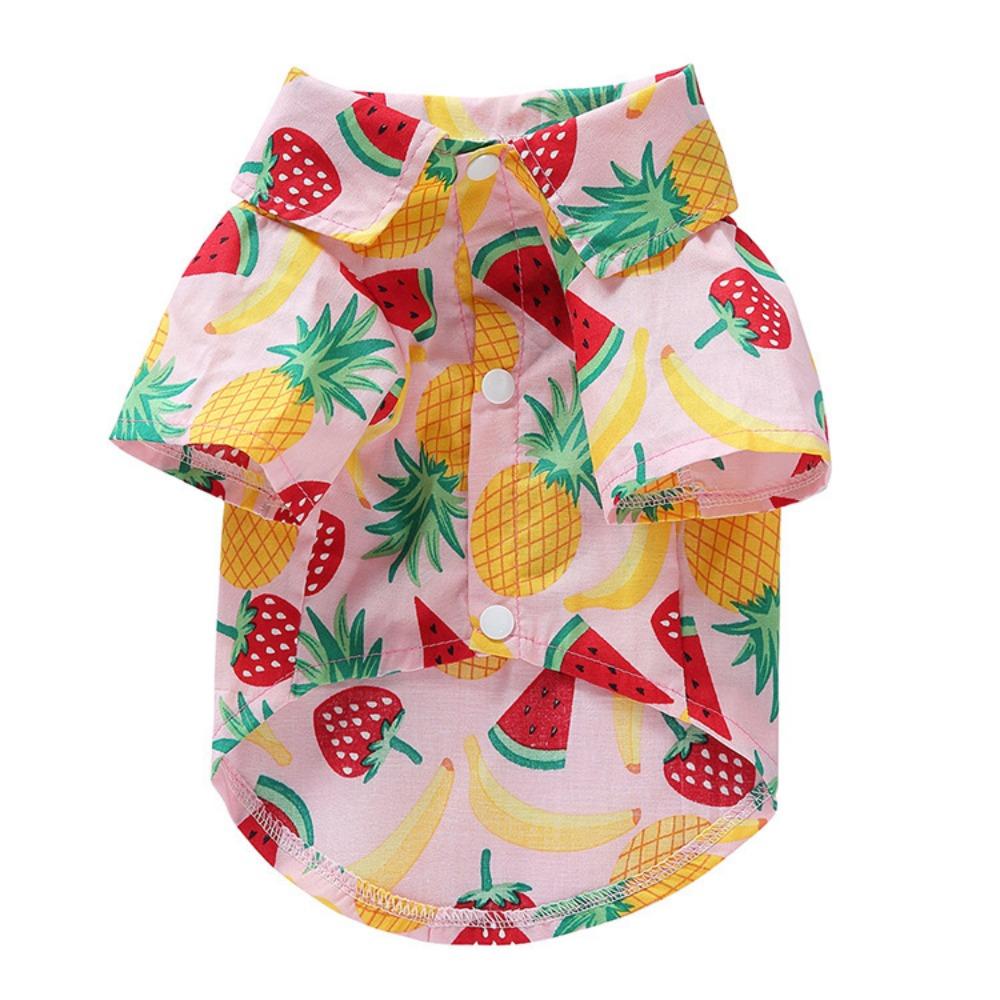 Dog Shirt Clothing Spring Summer Fruit Style Open Button Shirt Medium and Large Dog Pet Clothing