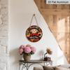 2D Flat Aluminum Decorative Plaques and Ornaments, Featuring Autumn-themed Plaid Scarecrow, Pumpkin, and Sunflower Floral Patterns for Wall