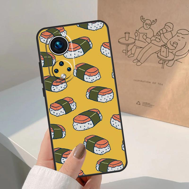Sushi Food For Huawei P20 P30 P40 P60 Pro P Smart Nova 9 5T Honor 70 90 50 Magic5 Lite X7a X9a X8a Case