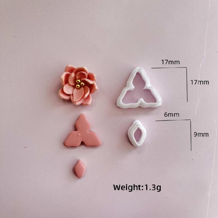 10Pcs Flower Petal Clay Cutter for Clay Earrings Jewelry Making, Geometric Flower Clay Earring Cutter Set