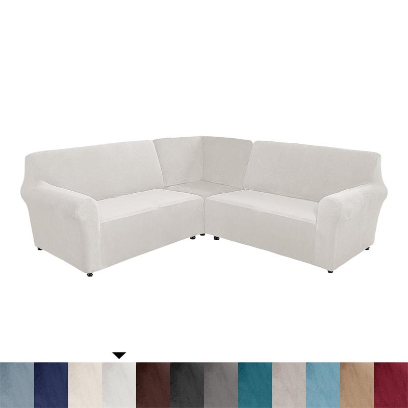 5 Seater Thicken Velvet Sofa Covers Stretch L Shape Sectional Sofa Slipcovers for Living Room Washable Armchair Couch Covers