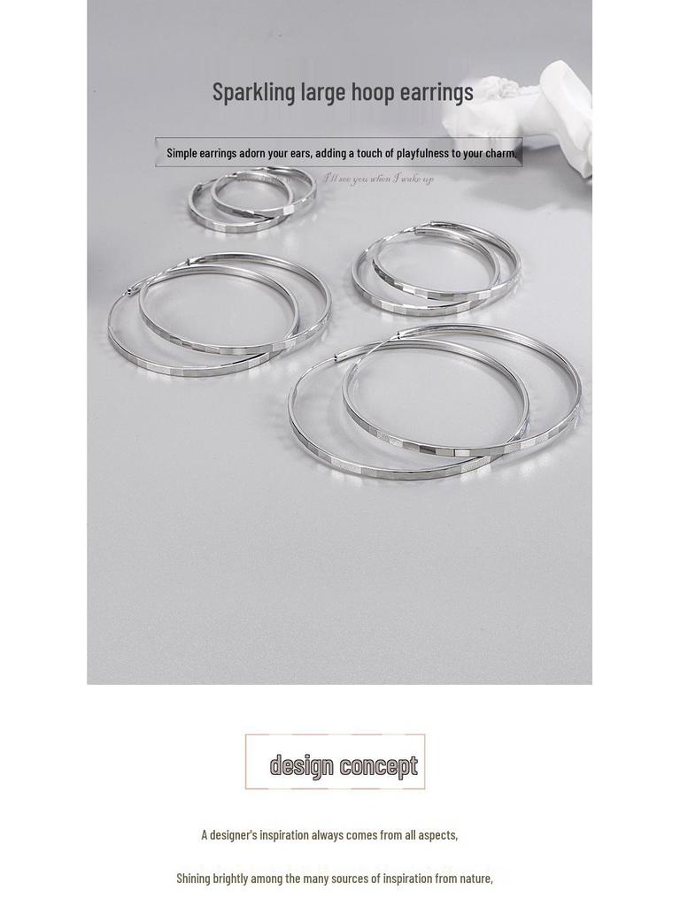 Personalized European & American Trend Elegant Hollow Square & Round Big Hoop Earrings for Women.