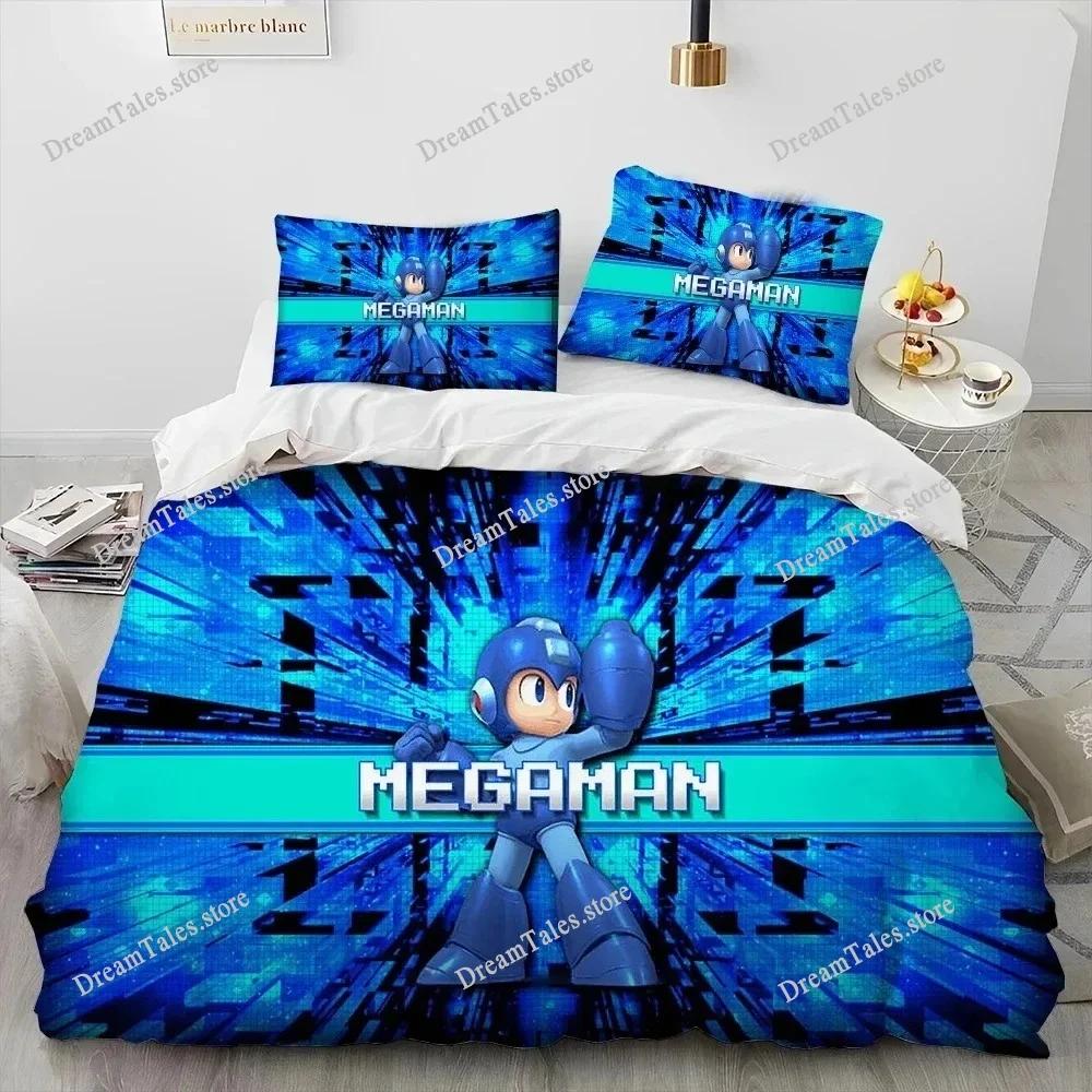 Mega Man X DiVE Bedding Set Single Twin Full Queen King Size Bed Set Adult Boys Bedroom Duvet Cover Sets 3D Anime Bed Sheet Set