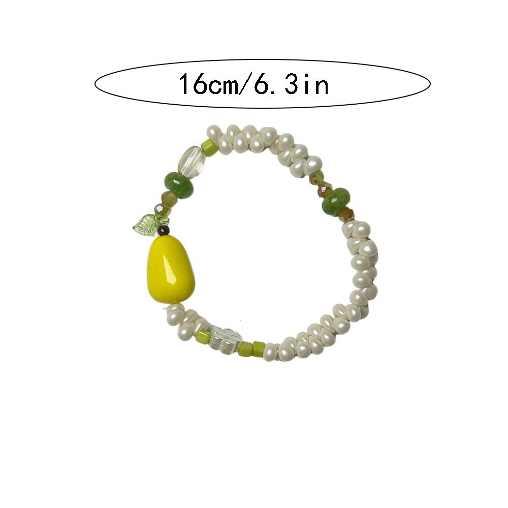 2pcs/set Exquisite Fruit Stacked Bracelet Sweet Bohemia Hand Chain Pear Bead Bracelet  Girls
