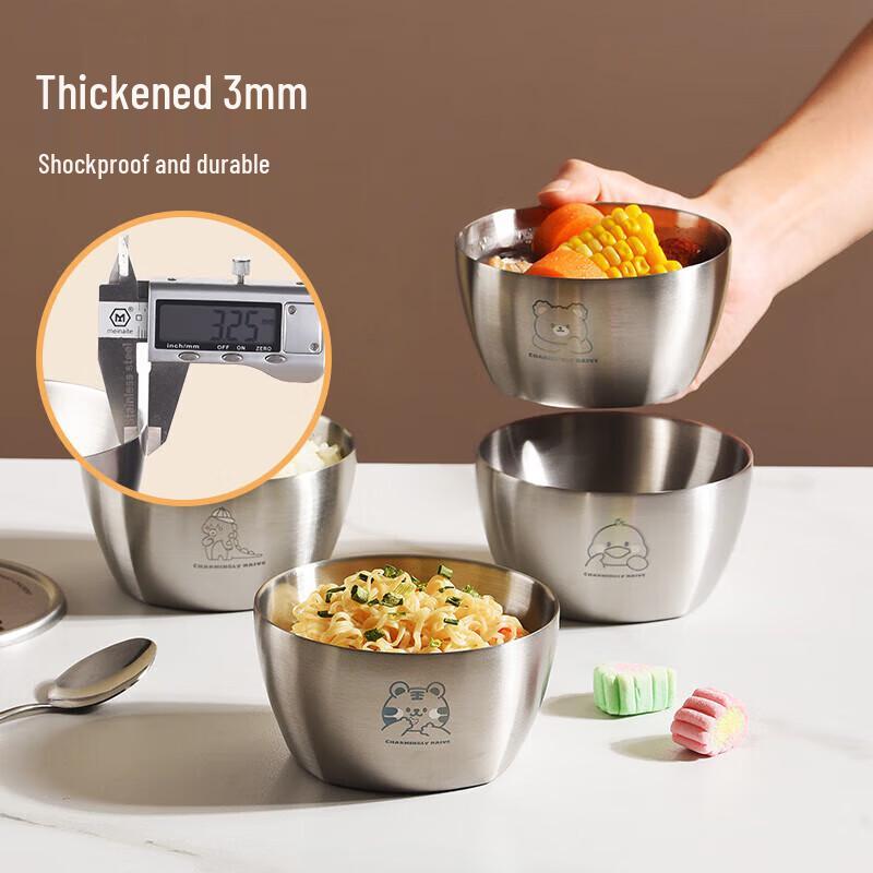 maxcook 304 Stainless Steel Insulated Soup Bowl with Lid