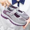 Sapatos de Caminhada Respiráveis de Malha Flyknit com Velcro para Mulheres de Meia-idade e Idosas