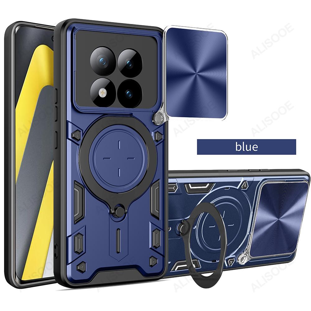 Cache-objectif coulissant pour coque Xiaomi POCO M8 / M8 Pro 5G avec support anneau magnétique Protection Capuchon de coque de téléphone