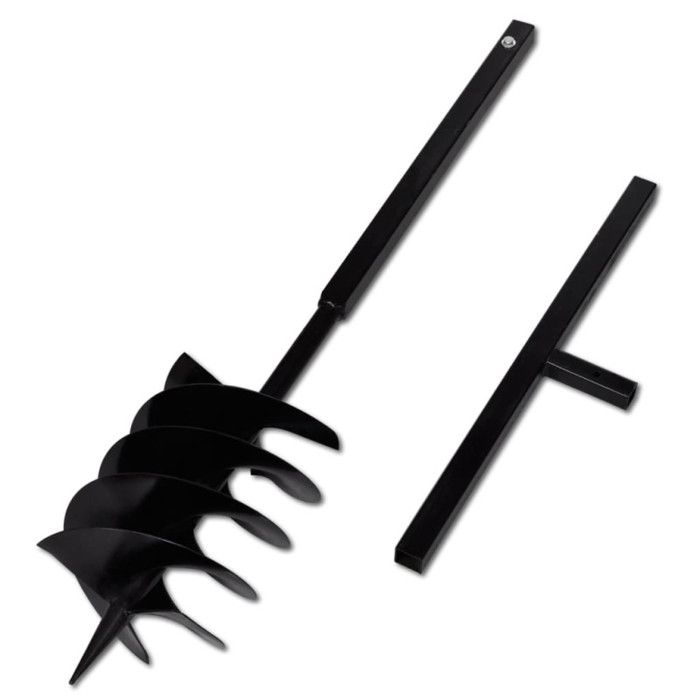 VidaXL Soil Auger with Handle 200 Mm and 5 M Extension Tube Steel