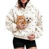 Womens Polka - Hooded Sweatshirt Loose Fit Long Sleeve Casual Pullover With Pocket