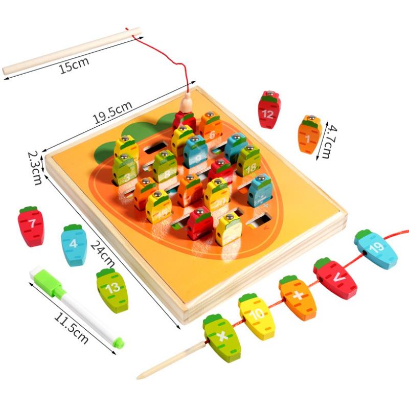 Wooden Children Fishing Toys Montessori Early Education Toys Kids Ability Training Game Toddler Number Alphabet Early Learning