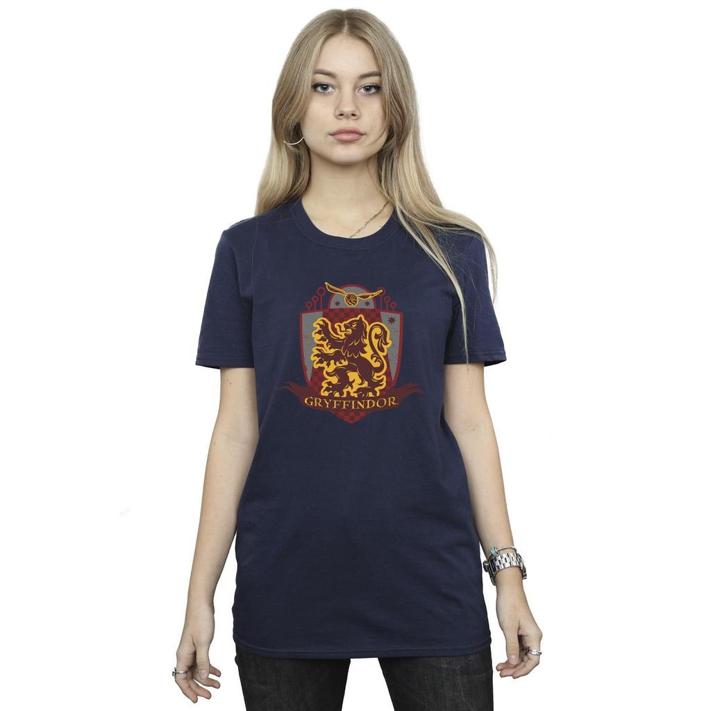 Harry Potter Womens/Ladies Gryffindor Chest Badge Cotton Boyfriend T-Shirt