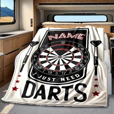 Dartboard And Darts Blanketcustomize Your Name Lightweight Comfortable And Stylish Blanket For Travel Bed Home Chair Office Sofa And Camping All